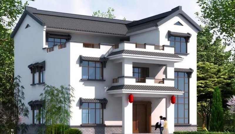 得荣新中式三层别墅设计，公共空间宽敞更显大气